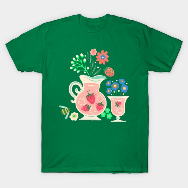 Strawberry Lemonade Jug T-Shirt by Rebelform